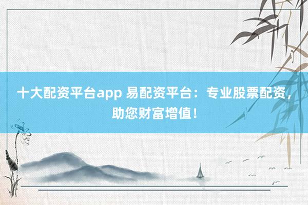 十大配资平台app 易配资平台：专业股票配资，助您财富增值！
